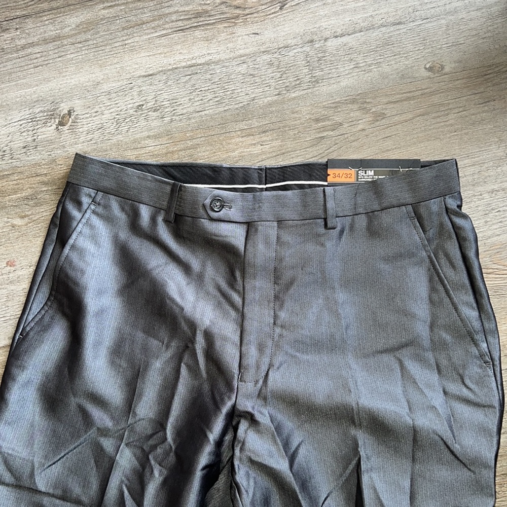 ✨NWT Apt.9 men dress pants Gray slim fit Size 34/32 - Picture 4 of 8